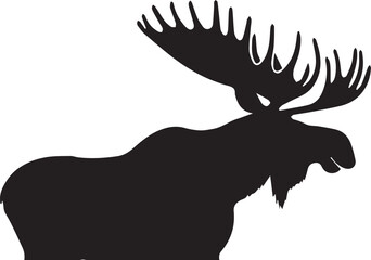 Moose Vector In Black and White