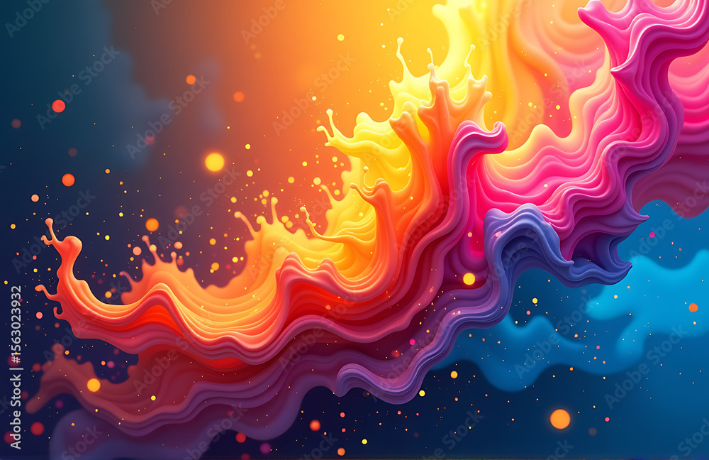 Poster colorful abstract background beautiful splash color fluid motion perfect web banners graphic