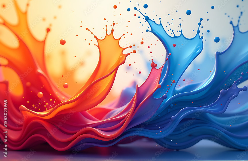 Poster colorful abstract background beautiful splash color fluid motion perfect web banners graphic