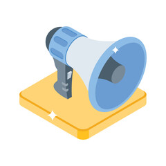 Discover this isometric icon of megaphone announcement device