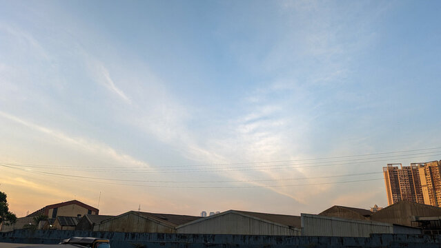 sunset sky over the city