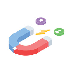 A premium isometric style icon showing social engagement
