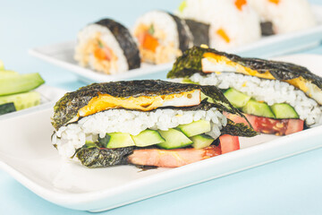 Japanese sushi, Japanese Rice and vegetable roll