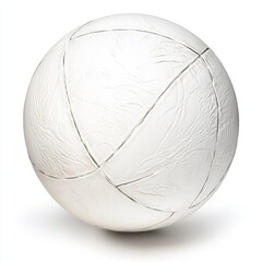 Fototapeta premium White Leather Ball, Studio Shot, Against White Background