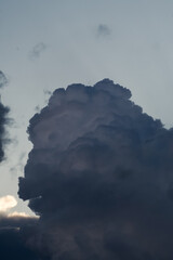 Vue rapprochée de cumulonimbus
