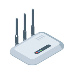 Discover this isometric icon of modem connectivity device