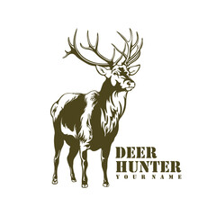 Deer logo design vector. Silhouette Deer Template Illustration. Icon Symbol