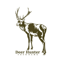 Deer logo design vector. Silhouette Deer Template Illustration. Icon Symbol