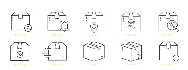 Package, delivery, parcel line icons. Editable stroke