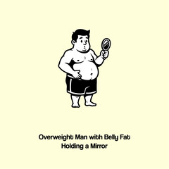 Overweight Man with Belly Fat