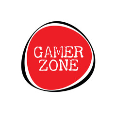 gamer zone sign on white background	