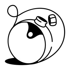 A hand drawn icon representing old water flask
