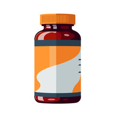 Fototapeta premium Bold multivitamin bottle illustration, vibrant pop art style