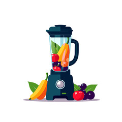 Vibrant blender with fitness ingredients, health and energy concept