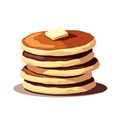 Vibrant protein pancake stack illustration, energizing nutrition concept
