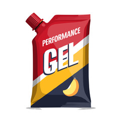 Bold performance gel packet illustration, energy and health concept