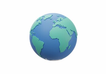 Fototapeta premium Stylized Earth Globe A 3D Render of Our Planet