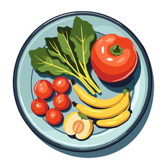 Vibrant balanced post-workout meal with fruits and greens, health boost
