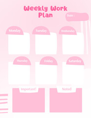 Weekly Work Plan Pink theme 