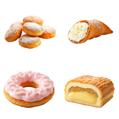Delicious sweet treats collage with various desserts 
