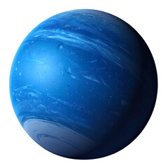 Deep Blue Neptune Planet Isolated on Transparent Background