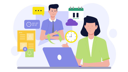 Woman in a virtual meeting using laptop, ideal for remote work, online collaboration, video conferencing, telecommuting, digital communication concepts.