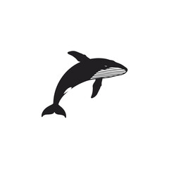 Fototapeta premium Whale Diving Silhouette