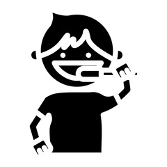 Tooth Brushing Vector Glyph Icon Design