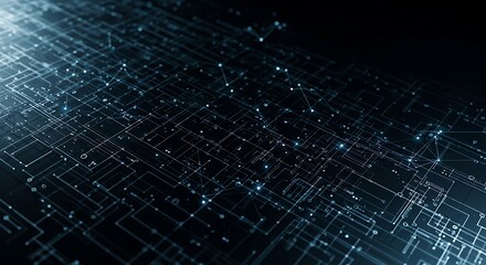 Obraz premium Abstract Digital Network Glowing Lines and Data Streams