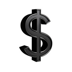 Obraz premium Shiny dollar symbol isolated on transparent background