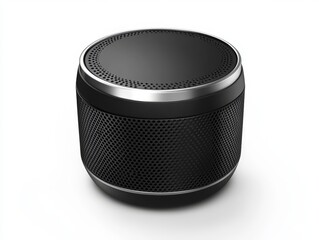 Black portable speaker, studio shot, isolated,  modern design