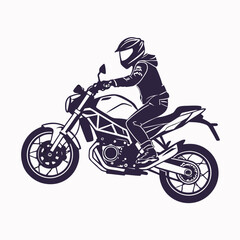 A motor bike rider riding fast in a cornering way