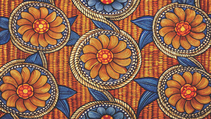 African print fabric pattern seamless Background
