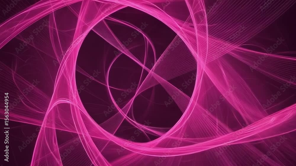 Poster abstract pink lines spiral and curve, creating a modern and artistic background with a dynamic and e