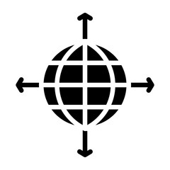 Geographic Expansion Vector Glyph Icon Design