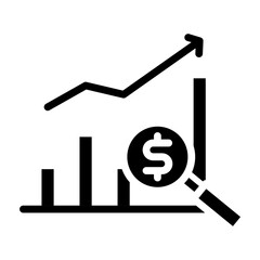 Market Insights Vector Glyph Icon Design
