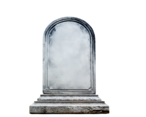 Old stone grave weathered tombstone isolated on transparency background vintage memorial aged monument blank headstone cemetery historic somber peaceful