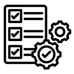 Project Execution Gear   Icon Vector Illustration