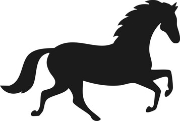 Vector Stencil-Style Running Horse Illustration with Clean Lines and Bold Contrast