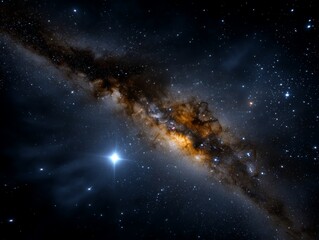 Fototapeta premium Stunning Galactic Core View with Dense Clusters of Stars and Space