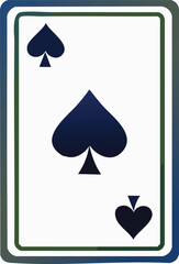 Vector Ace of Spades Playing Card with Minimalist Design, Bold Symbols, and Clean White Background