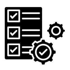 Project Execution Gear   Icon Vector Illustration