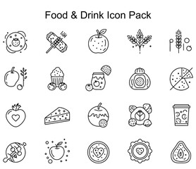 Fototapeta premium Food & Drink Icon Pack