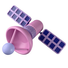 3d illustration icon of a satellite floating in space.