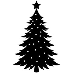 christmas tree holiday silhouette icon vector design clipart
