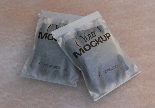 Transparent Zip Lock Bag Mockup