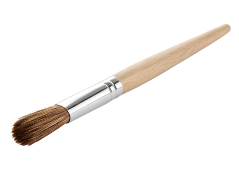 A wire brush with a wooden handle isolated on transparent background