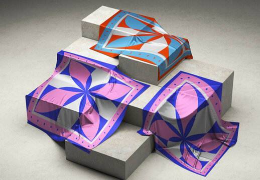 Fabric Scarf Silk Satin Mockup