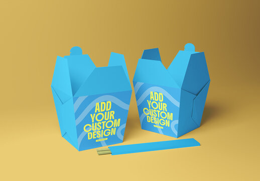 Foldable Takeout Box Mockup
