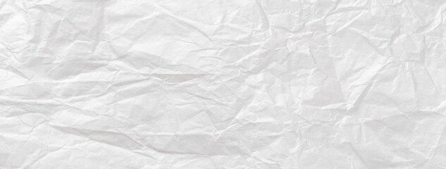 Crumpled soft white pastel paper texture background, macro. Wrinkled light pattern backdrop for packaging design